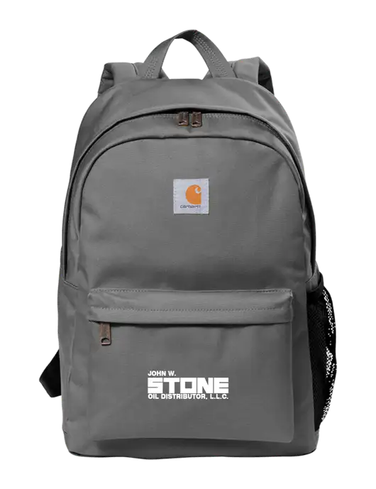 Carhartt Grey Canvas Backpack w/John W. Stone Oil Logo