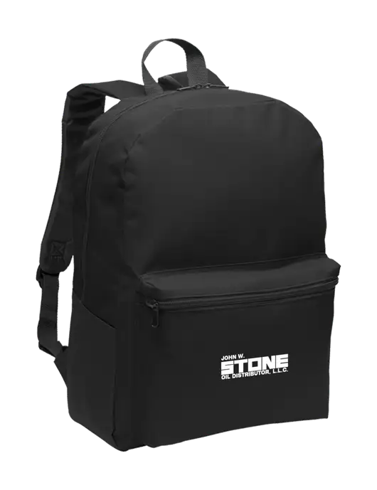 Casual Black Lightweight Laptop Backpack w/John W. Stone Oil Logo