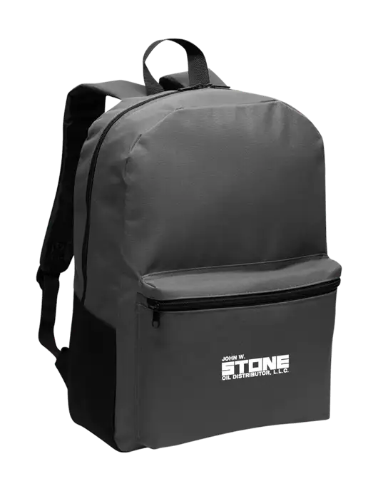 Casual Dark Charcoal Lightweight Laptop Backpack w/John W. Stone Oil Logo
