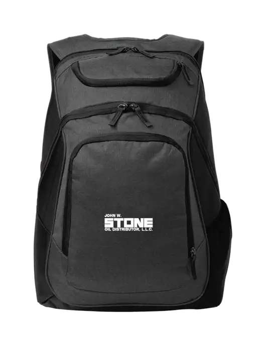 Executive Graphite Heather/Black Laptop Backpack w/John W. Stone Oil Logo