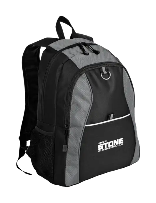 Honeycomb Grey/Black Backpack w/John W. Stone Oil Logo