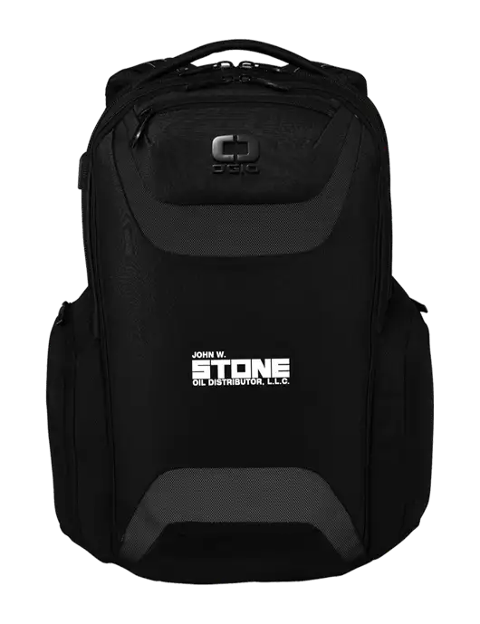 OGIO Black Charcoal Connected Pack w/John W. Stone Oil Logo
