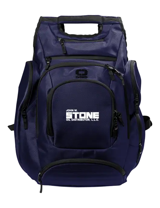 OGIO Navy Metro Ballistic Laptop Backpack w/John W. Stone Oil Logo
