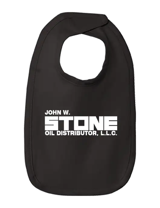 Rabbit Skins Black Infant Premium Jersey Bib w/John W. Stone Oil Logo
