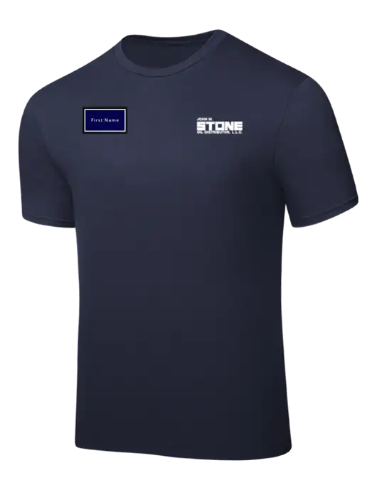 Navy PosiCharge Competitor Tee w/John W. Stone Oil Logo, John W. Stone Oil patch