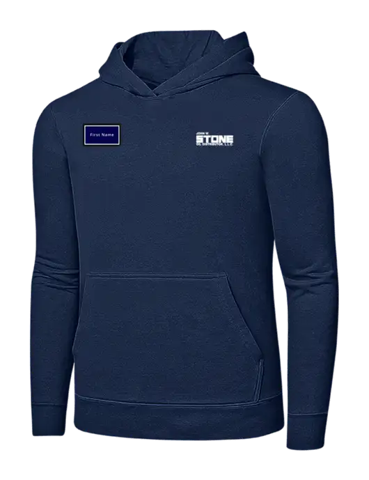 Navy 7.8 oz Ring Spun Hooded Sweatshirt w/John W. Stone Oil Logo, John W. Stone Oil patch