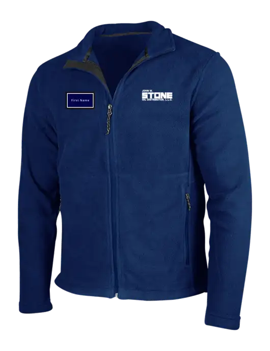 Navy Fleece Jacket w/John W. Stone Oil Logo, John W. Stone Oil patch