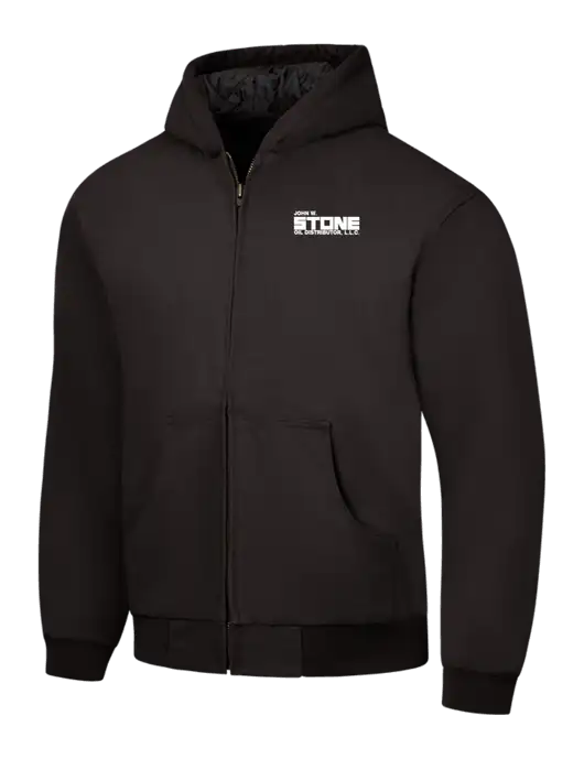 CornerStone Black Duck Cloth Hooded Work Jacket w/John W. Stone Oil Logo
